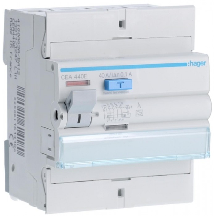 Ρελέ Διαρροής A 4P 40Α 100mA CEA440E HAGER