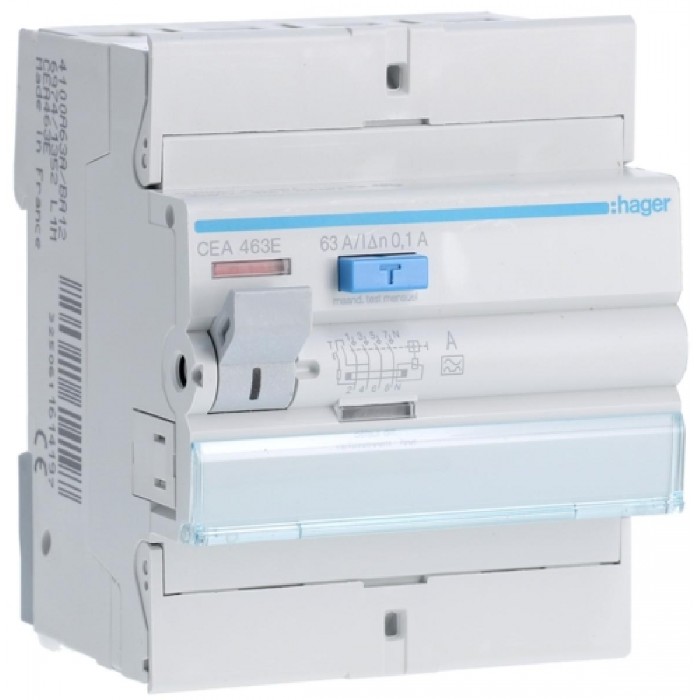 Ρελέ Διαρροής A 4P 63Α 100mA CEA463E HAGER