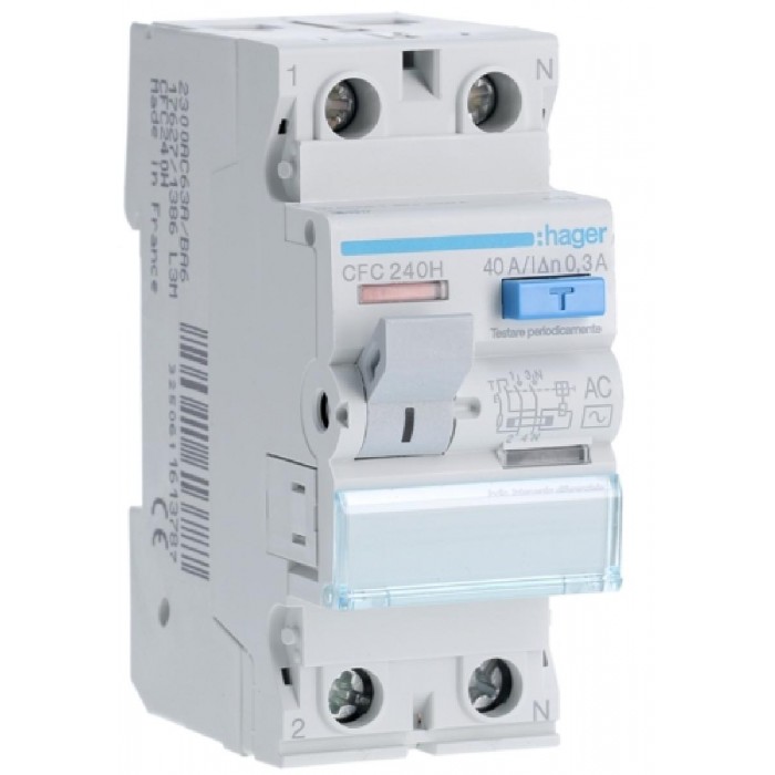 Ρελέ Διαρροής AC 2P 40A 300mA CFC240H HAGER