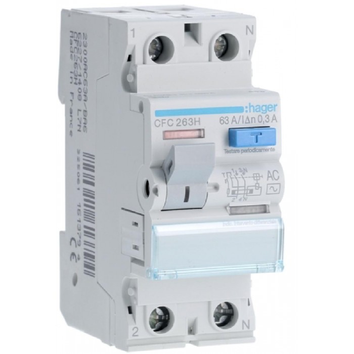 Ρελέ Διαρροής AC 2P 63A 300mA CFC263H HAGER
