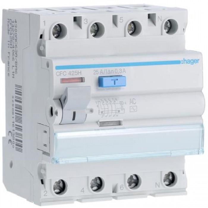 Ρελέ Διαρροής AC 4P 25A 300mA CFC425H HAGER