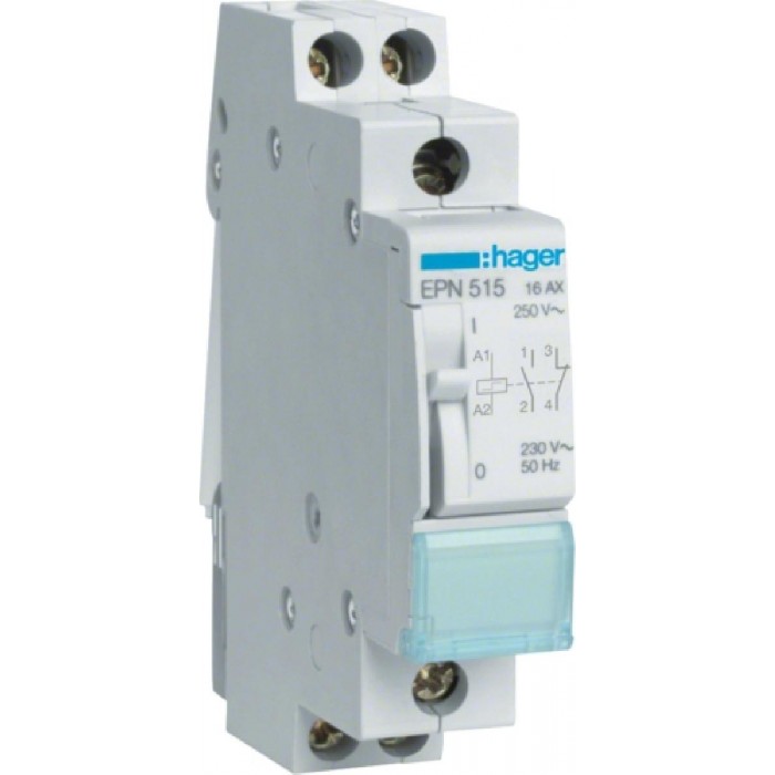 Ρελέ Καστάνιας 2P 16A 1NO+1NC 230VAC ή 110VDC EPN515 HAGER
