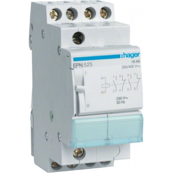 Ρελέ Καστάνιας 4P 16A 2NO+2NC 230VAC ή 110VDC EPN525 HAGER