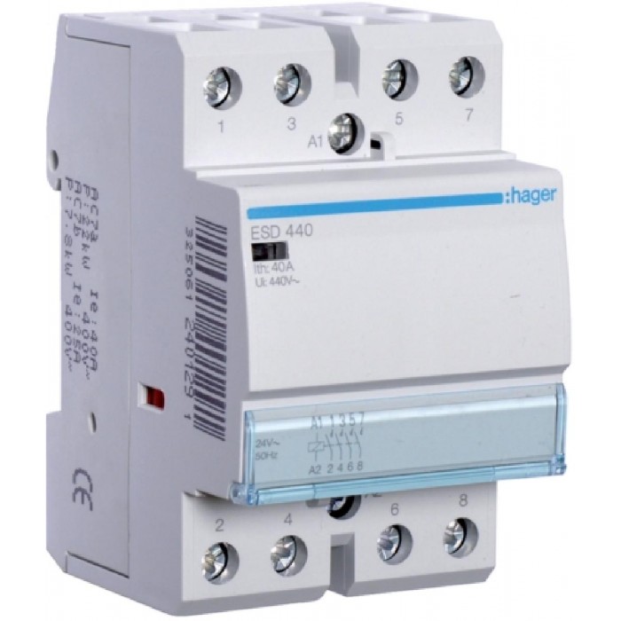 Ρελέ Ισχύος Ράγας 4P 40A 4NO 24VAC ESD440 HAGER
