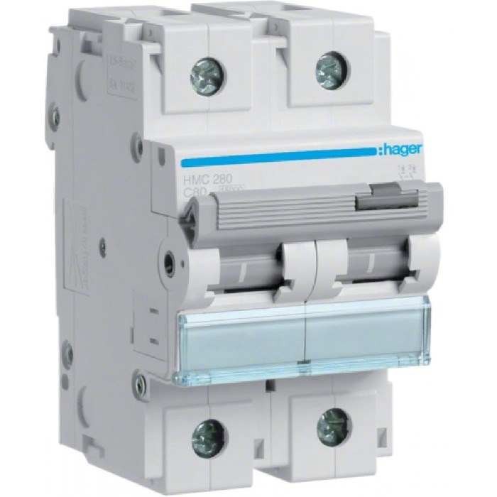 Αυτόματη Ασφάλεια 2P C 80A 15kA HMC280 HAGER