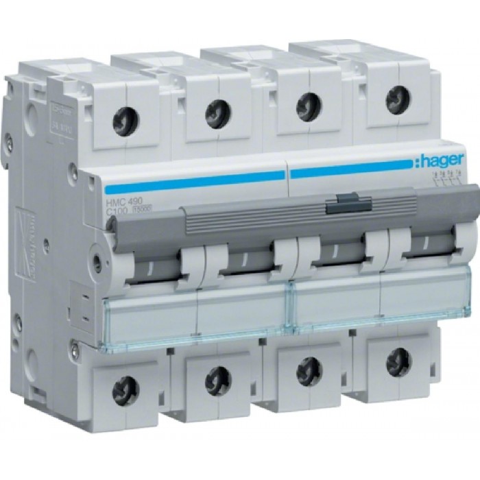 Αυτόματη Ασφάλεια 4P C 100A 15kA HMC490 HAGER