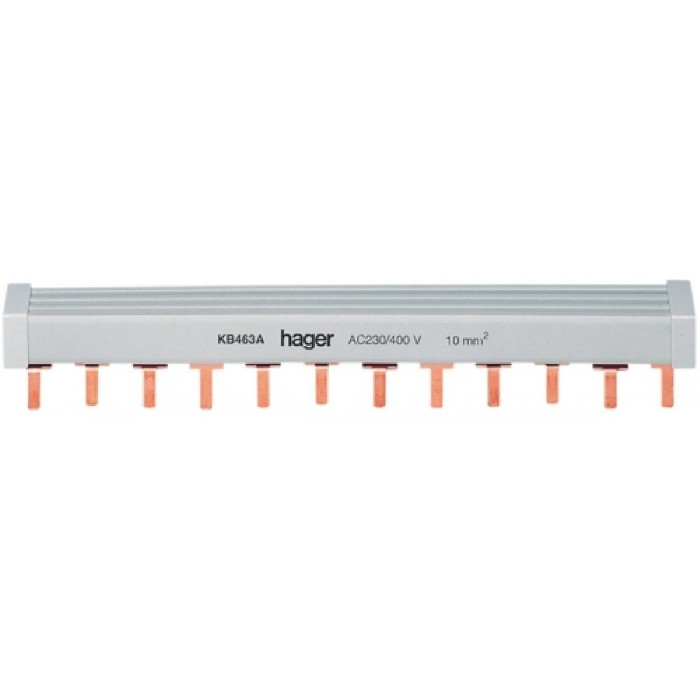 Μπάρα Γεφύρωσης Περονωτή 4P 63A 12 Συνδέσεις  KB463A HAGER