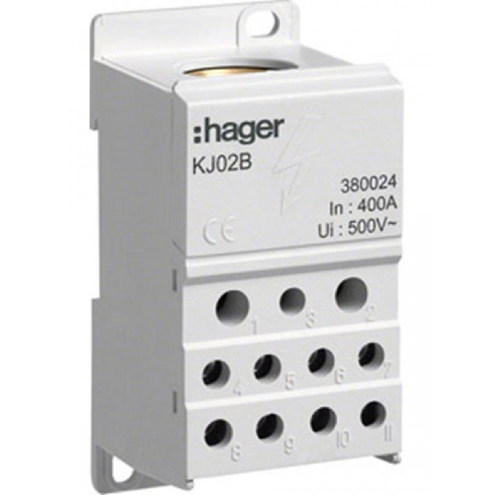 Μπλόκ Διανομής Ράγας 1P 400A KJ02B HAGER