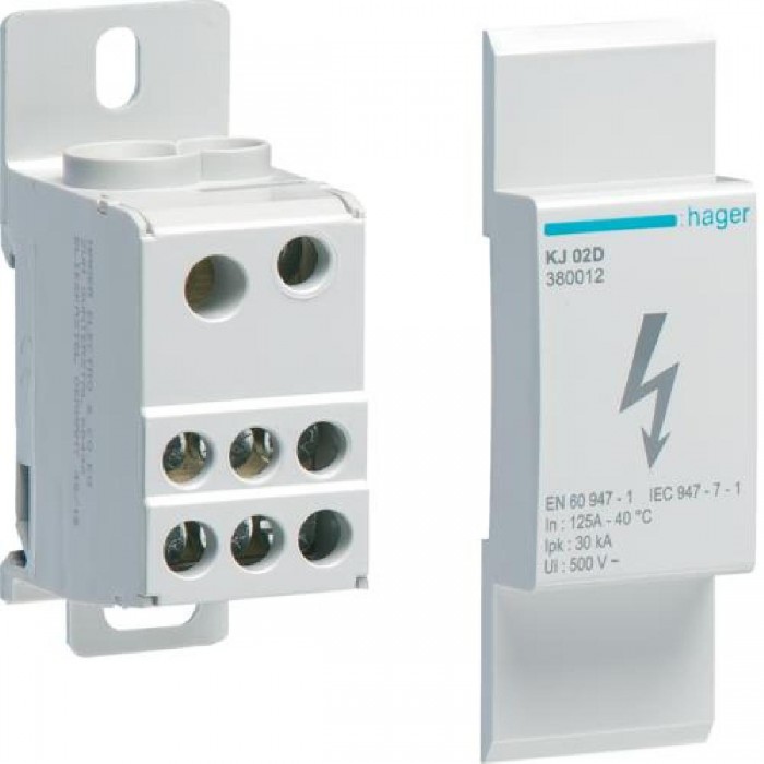 Μπλόκ Διανομής Ράγας 1P 125Α KJ02D HAGER