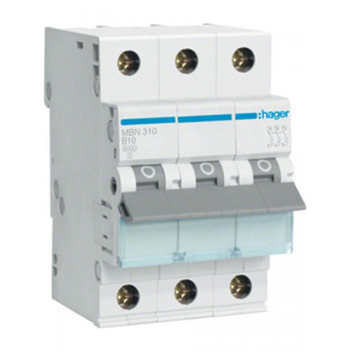 Αυτόματη Ασφάλεια 3P B 10A 6kA MBN310 HAGER