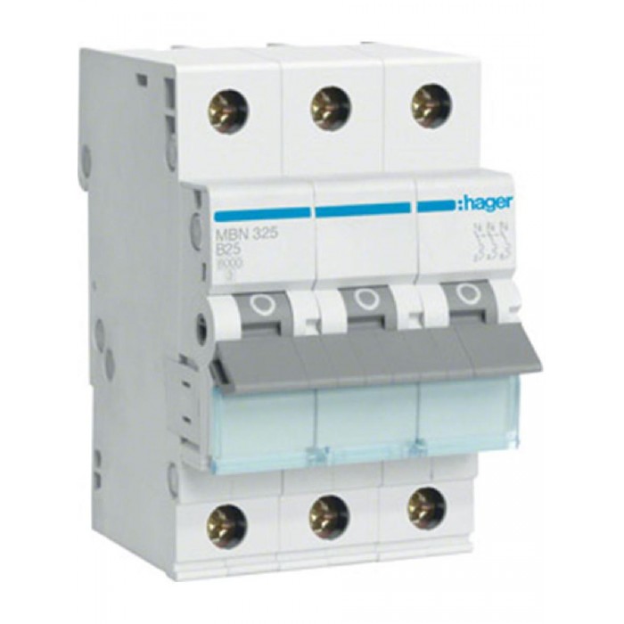 Αυτόματη Ασφάλεια 3P B 25A 6kA MBN325 HAGER