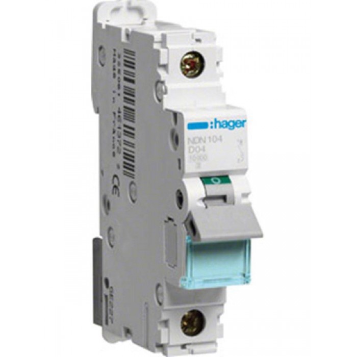 Αυτόματη Ασφάλεια 1P C 4A 6kA MCN104 HAGER