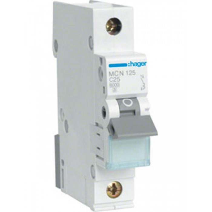 Αυτόματη Ασφάλεια 1P C 25A 6kA MCN125 HAGER
