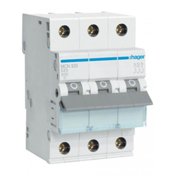 Αυτόματη Ασφάλεια 3P C 25A 6kA MCN325 HAGER