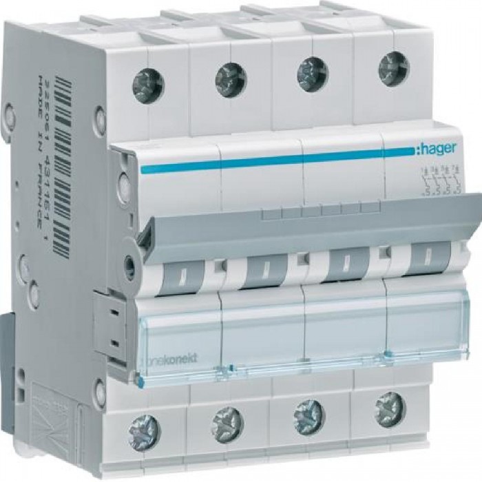 Αυτόματη Ασφάλεια 4P C 32A 6kA MCN432 HAGER