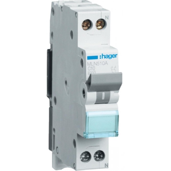 Αυτόματη Ασφάλεια 1P+N C 10A 6kA 1 Στοιχείου MLN510A HAGER
