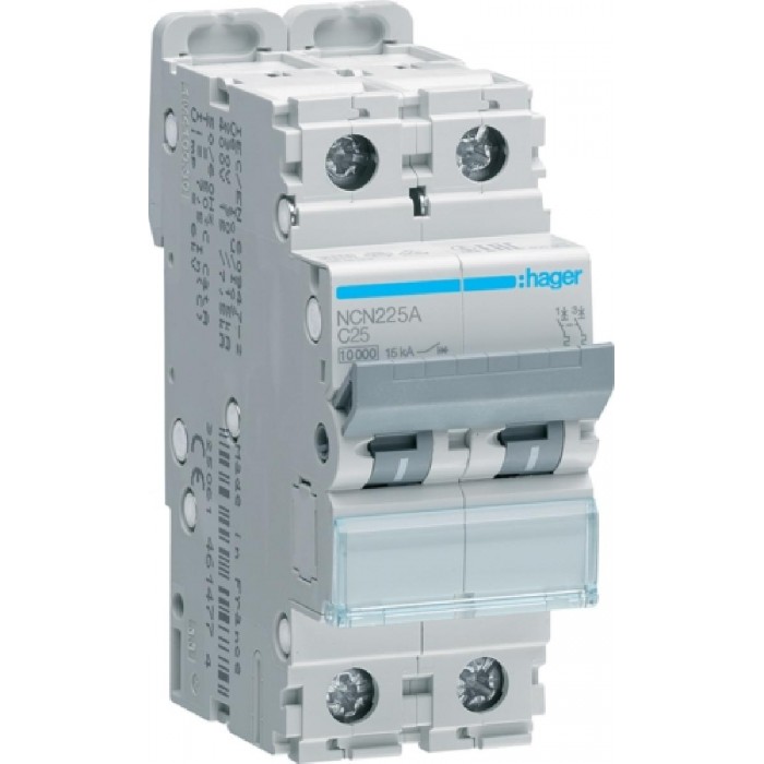 Αυτόματη Ασφάλεια 2P C 25A 10kA NCN225A HAGER