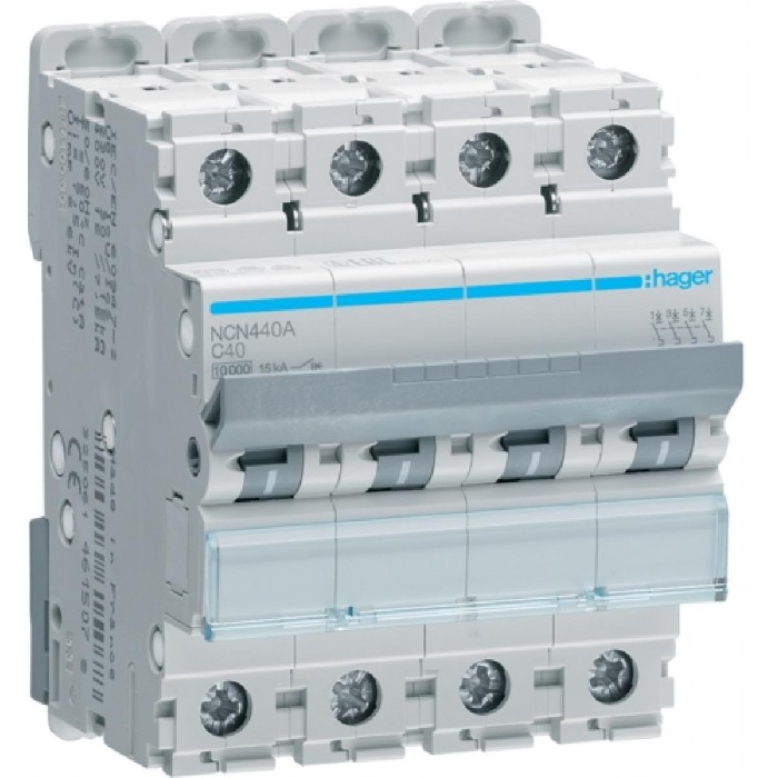 Αυτόματη Ασφάλεια 4P C 40A 10kA NCN440A HAGER