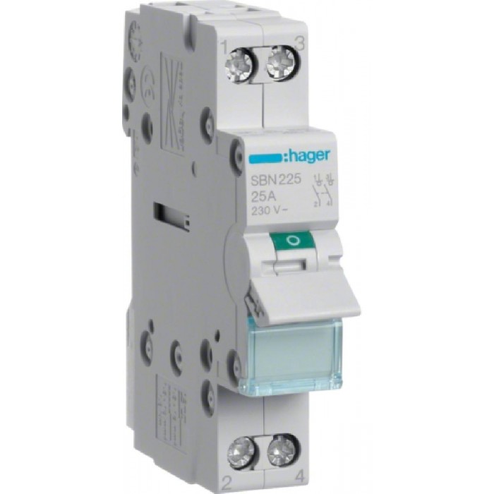 Διακόπτης Ράγας 2P 25Α SBN225 HAGER