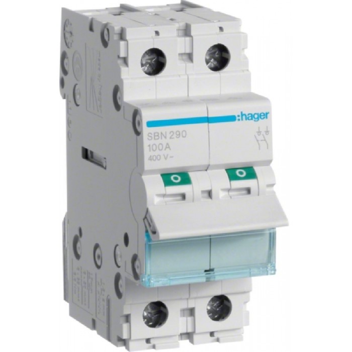 Διακόπτης Ράγας 2P 100Α SBN290 HAGER
