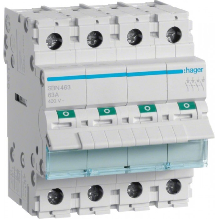 Διακόπτης Ράγας 4P 63Α SBN463 HAGER