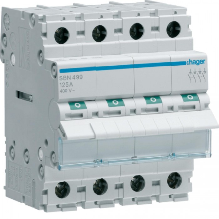 Διακόπτης Ράγας 4P 125Α SBN499 HAGER