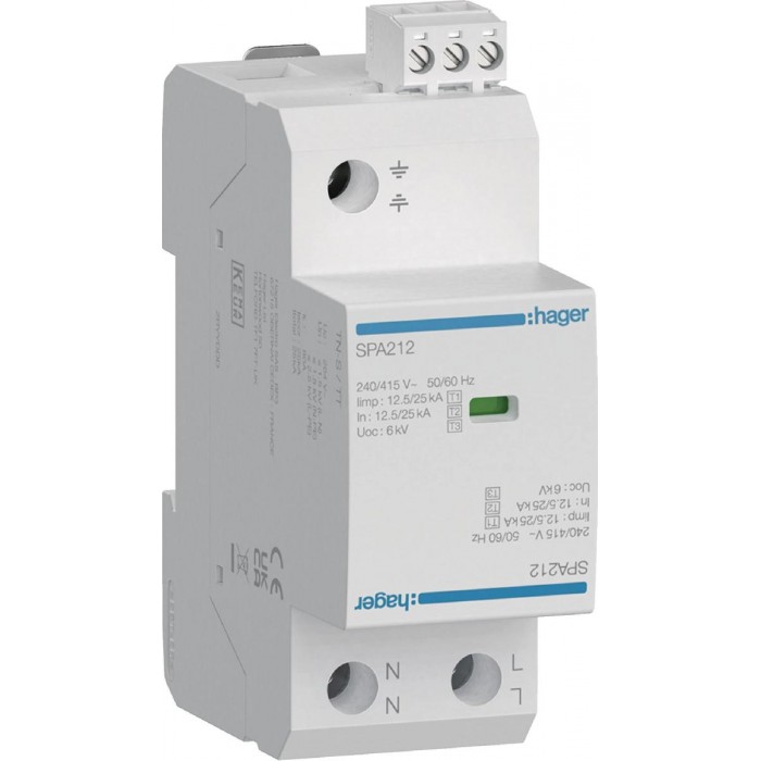 Αντικεραυνικό T1+T2+T3 1P+N 12,5kA/P SPA212 HAGER