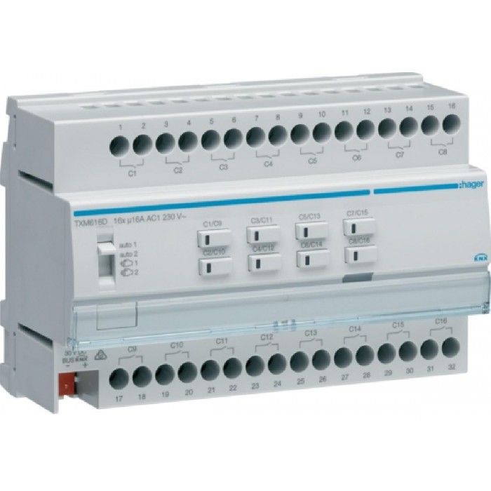 Ενεργοποιητής Ράγας Φωτισμού easy KNX 16 Εξόδων C-Load TXA616D HAGER