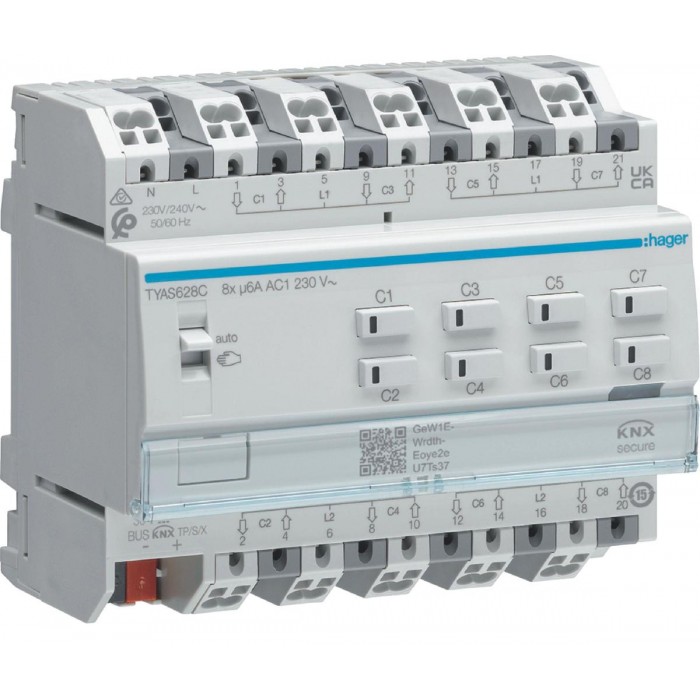 Ενεργοποιητής Ράγας pro 4 Ρολών KNX Secure TYAS628C HAGER