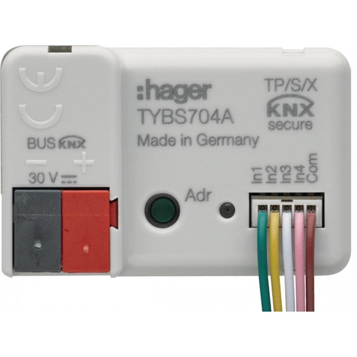 Μονάδα KNX Secure 4 Ψηφιακών Εισόδων TYBS704A HAGER