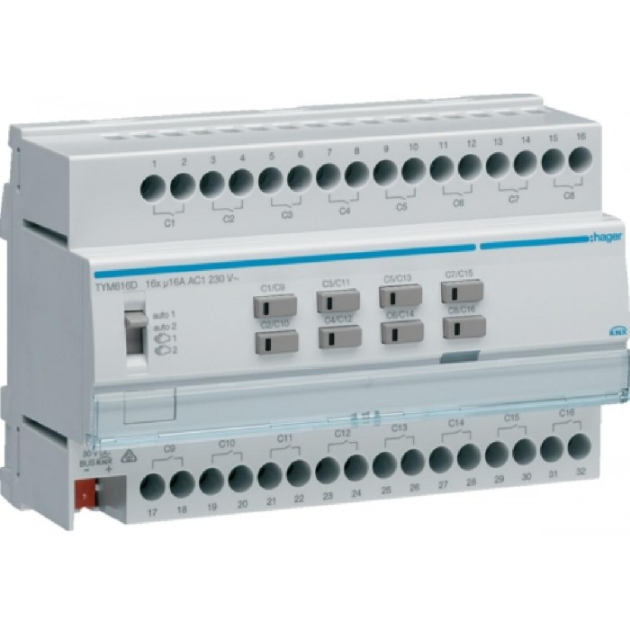 Ενεργοποιητής Ράγας Φωτισμού pro KNX 16 Εξόδων C-Load TYM616D HAGER