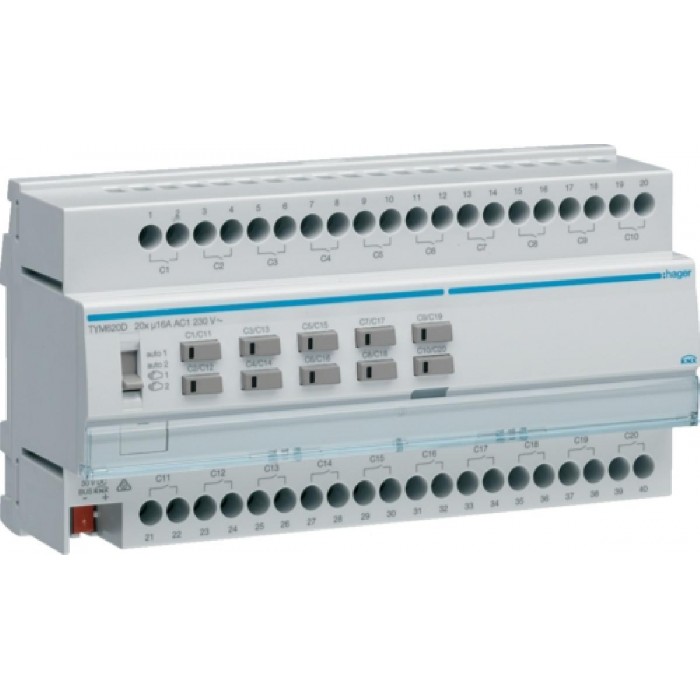 Ενεργοποιητής Ράγας Φωτισμού pro KNX 20 Εξόδων C-Load TYM620D HAGER