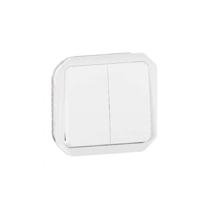 Μηχανισμός Διακόπτη Διπλός A/R Ή Διπλό Μπουτόν Επίτοιχο Λευκό Plexo 069625L LEGRAND