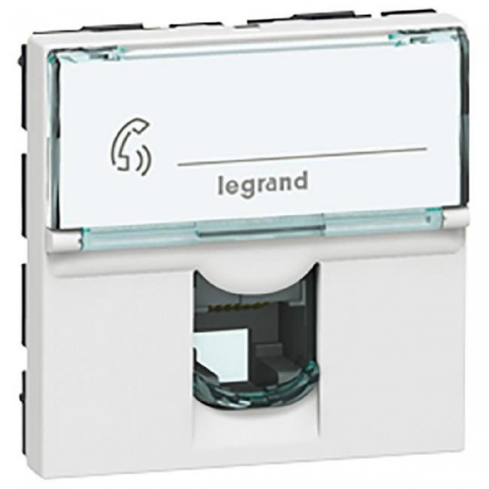 Πρίζα Τηλεφώνου ISDN RJ45 2 Στοιχείων Λευκό Mosaic™ 078734 LEGRAND