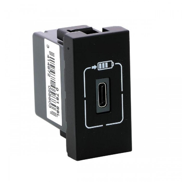 Πρίζα Φόρτισης USB TypeC 1 Στοιχείου Μαύρο Mosaic™ 079189L LEGRAND