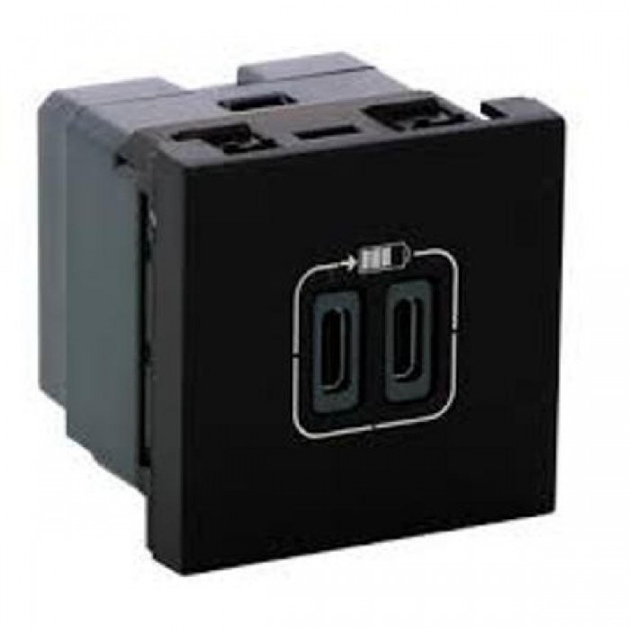 Πρίζα Φόρτισης USB Διπλή TypeC+C 2 Στοιχείων Λευκό Mosaic™ 077590 LEGRAND