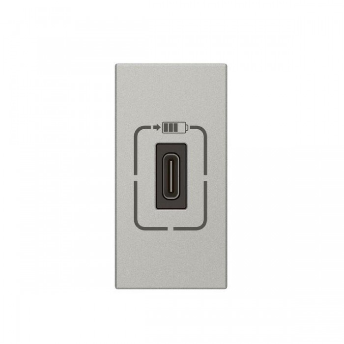 Πρίζα Φόρτισης USB TypeC 1 Στοιχείου Αλουμίνιο Mosaic™ 079389 LEGRAND