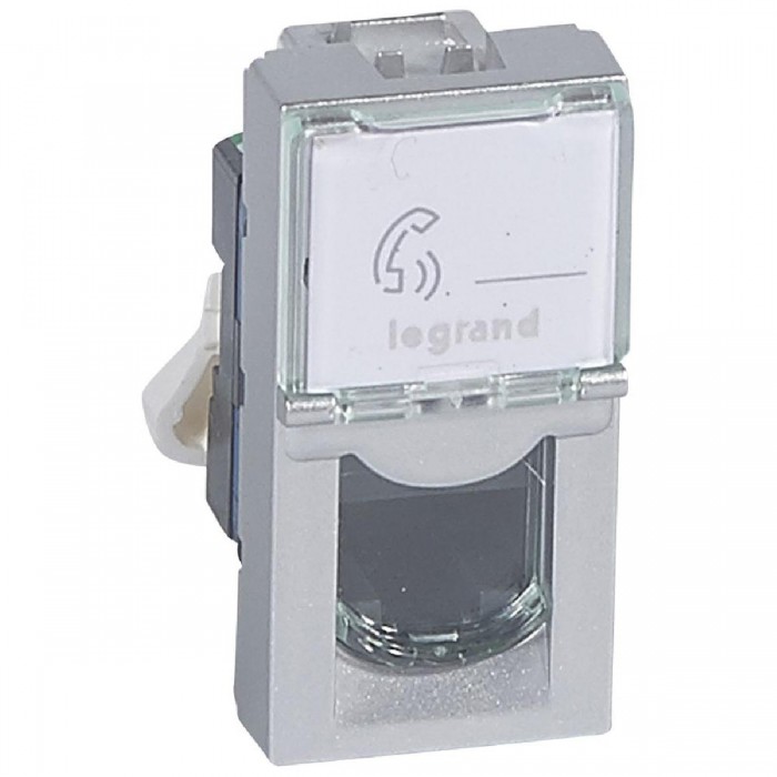 Πριζα Δικτύου RJ45 Cat.6 UTP 1 Στοιχείου Αλουμίνιο Mosaic™ 079461 LEGRAND