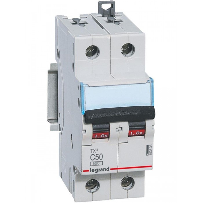 Αυτόματη Ασφάλεια 2P C 50A 6kA TX3 403533 LEGRAND