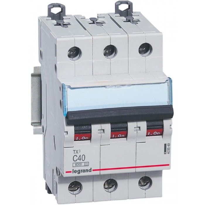 Αυτόματη Ασφάλεια 3P C 40A 6kA TX3 403549 LEGRAND