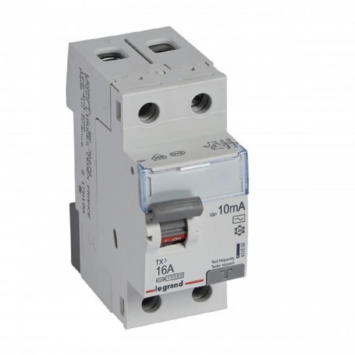 Ρελέ Διαρροής AC 2P 16A 10mA 411502 LEGRAND