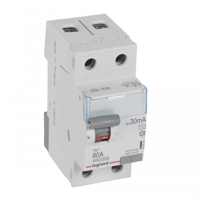 Ρελέ Διαρροής AC 2P 80A 30mA 411512 LEGRAND