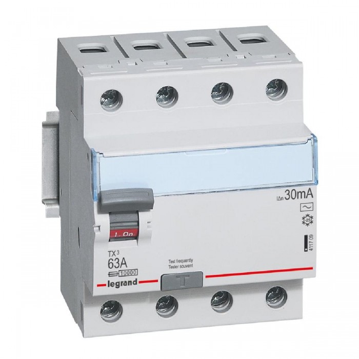 Ρελέ Διαρροής AC 4P 63A 30mA 411709 LEGRAND