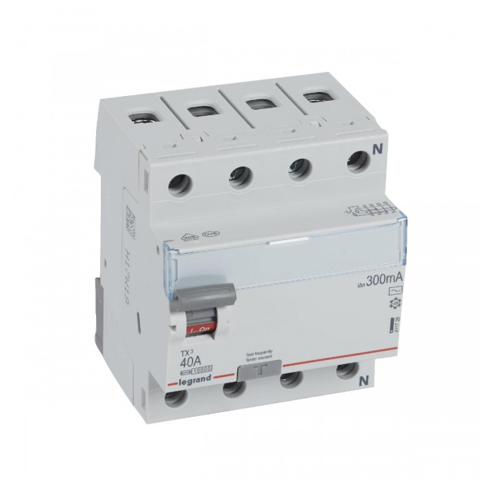 Ρελέ Διαρροής AC 4P 40A 300mA 411728 LEGRAND