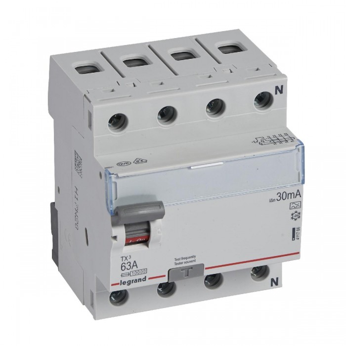 Ρελέ Διαρροής A 4P 63A 30mA 411766 LEGRAND