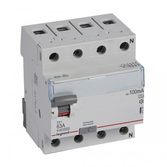 Ρελέ Διαρροής A 4P 63A 100mA 411776 LEGRAND