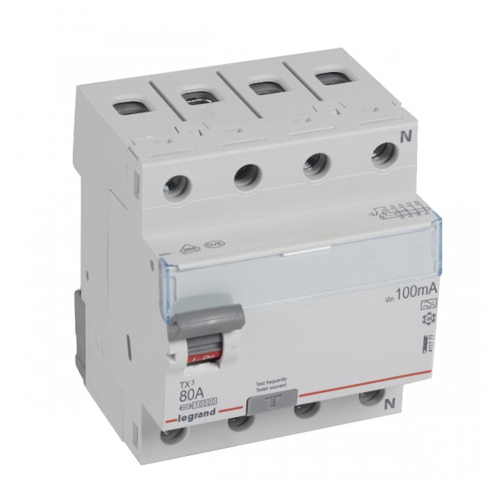 Ρελέ Διαρροής A 4P 80A 100mA 411777 LEGRAND