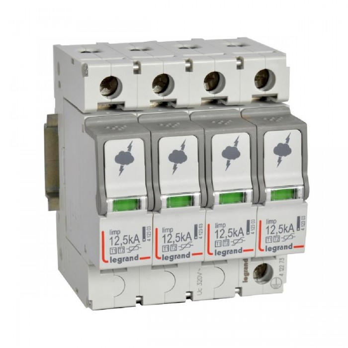 Αντικεραυνικό T1+T2 4P 12,5kA/P Με Αποσπώμενα Φυσίγγια 412273 LEGRAND