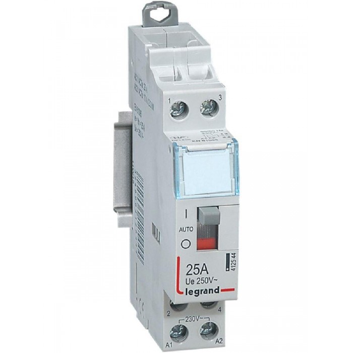 Ρελέ Ισχύος Ράγας 2P 25A 2NO 230V Με Χειρισμο 412544 LEGRAND
