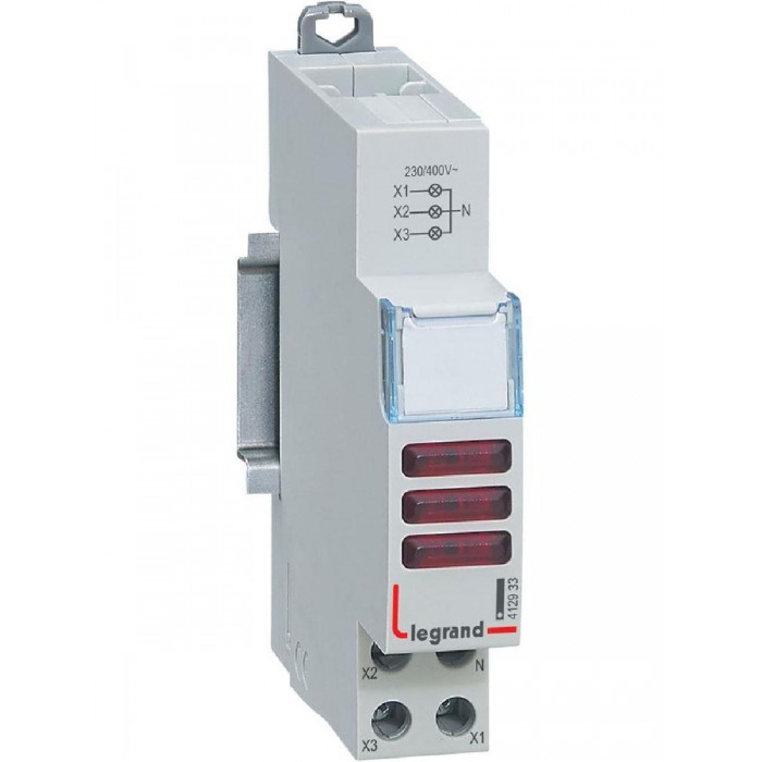 Ενδεικτική Λυχνία Ράγας Τριπλή Κόκκινη 400V 412933 LEGRAND
